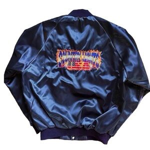 Vintage 80's Country Lights USA Rodeo Satin Bomber Jacket